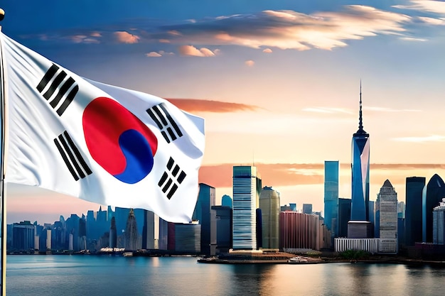 사진 한국 국기 하트 배너