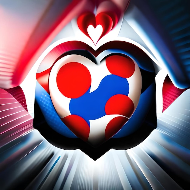 South korea flag heart banner