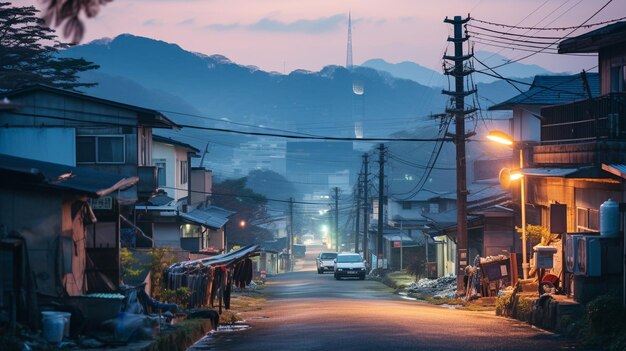 Photo south korean town view