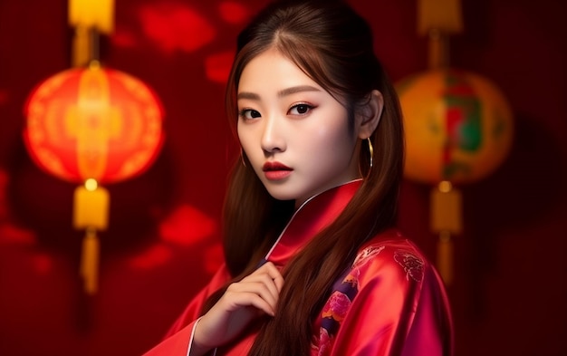 South Korean young women studio photoshoot Young smiling girl