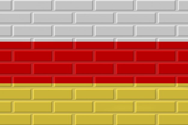 South ossetia brick flag illustration