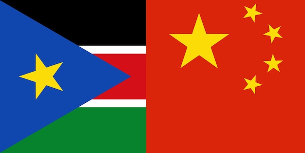 South Sudan and China flag countries