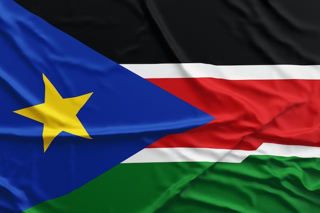 South Sudan Waving Flag 3d illustration