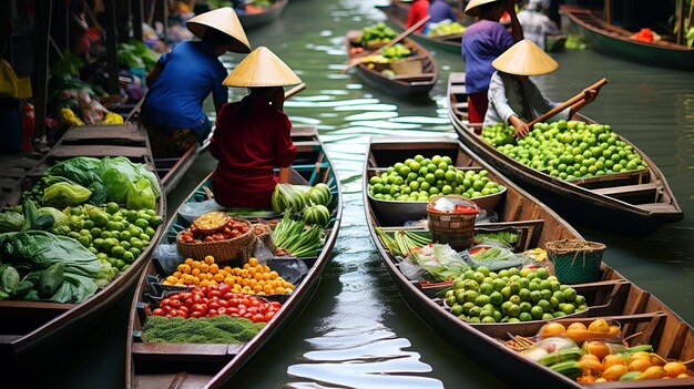 Photo southeast asian floating market