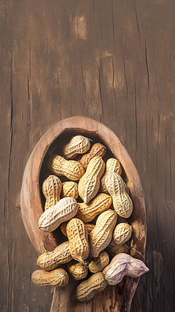 Southern comfort Boiled peanuts arranged on a rustic wooden table Vertical Mobile Wallpaper