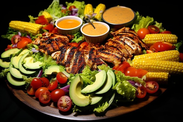 Southwest BBQ Chicken Salad Platter