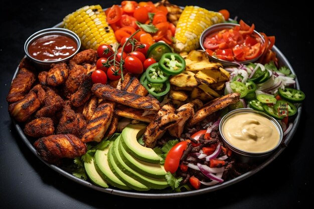 Photo southwest bbq chicken salad platter