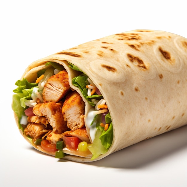 Southwest Chicken Wrap with white background high q