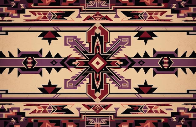 a southwestern pattern in purple brown and black