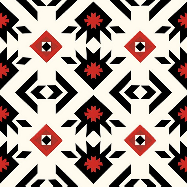 Photo southwestern patterns with geometric shapes and fitted in sq seamless tile pattern art collage ink