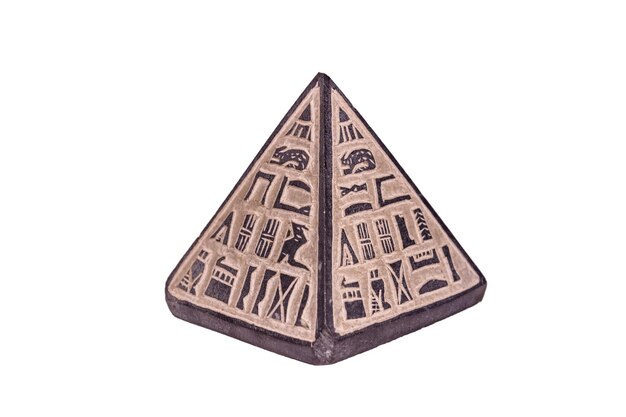 Souvenir egyptian pyramid isolated on a white background