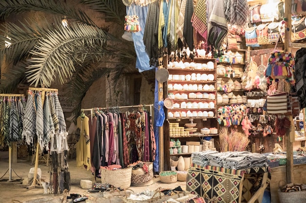 Photo souvenir trade in the center of the old city in siwa oasis egypt