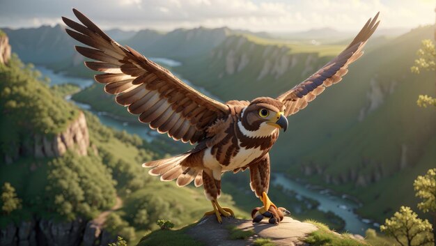 Sovereign Skies The Majestic Falcon's Flight Through Untouched Wilderness