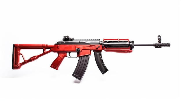 Soviet carbine in modern body kit isolate on a white background Generative ai