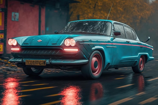 Soviet cyberpunk car of the future