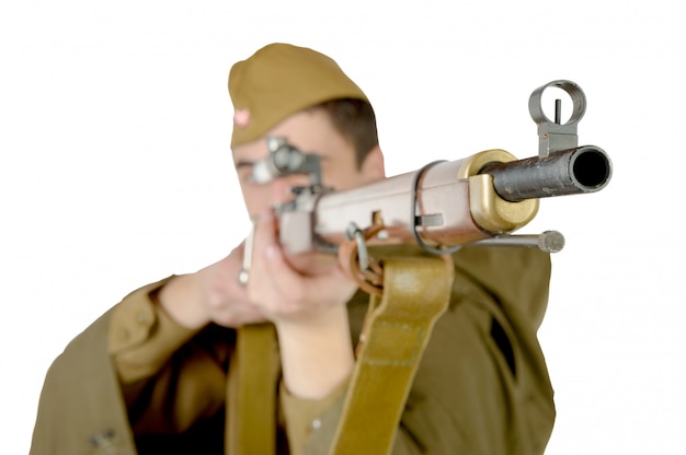 Soviet sniper with his rifle