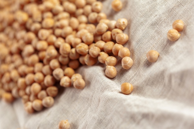 Soy beans on wooden table