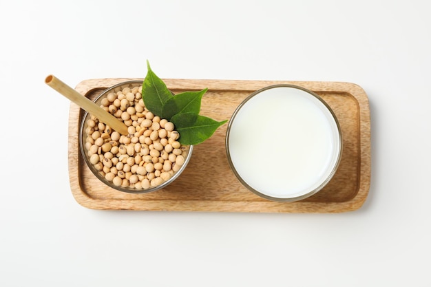 Фото Соевое молоко и соевый состав для концепции здорового питания