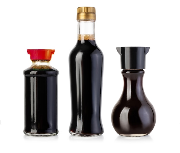 Soy sauce bottle isolated