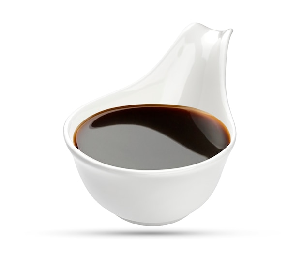 Soy sauce on white, with clipping path