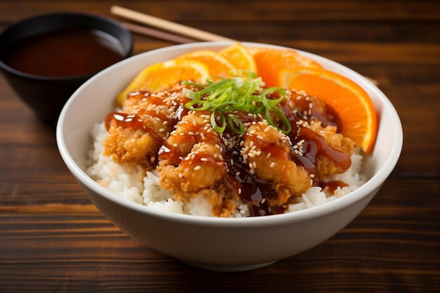 Soy Sesame Chicken Tempura Rice Bowl