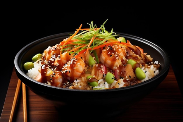 Soy Teriyaki Seafood Donburi