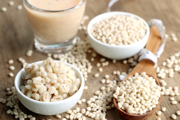 soymilk and barley seed