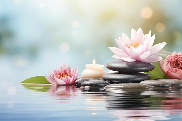 Spa Background with Lotus Flowers