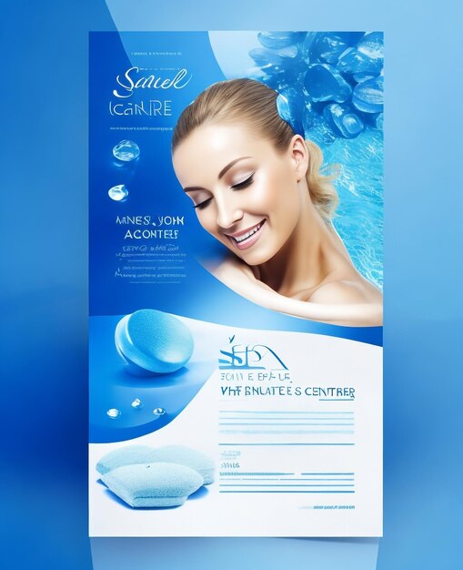 Photo spa center flyer design vector design template