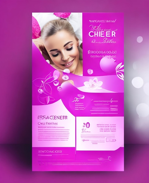 Photo spa center flyer design vector design template