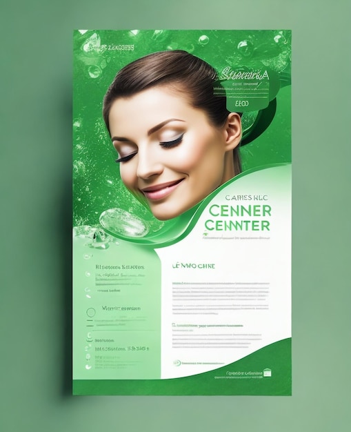 Foto spa-centrum flyer ontwerp vector ontwerpsjabloon