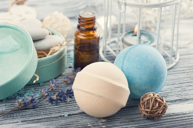 SPA composition with essential oil, bath bomb