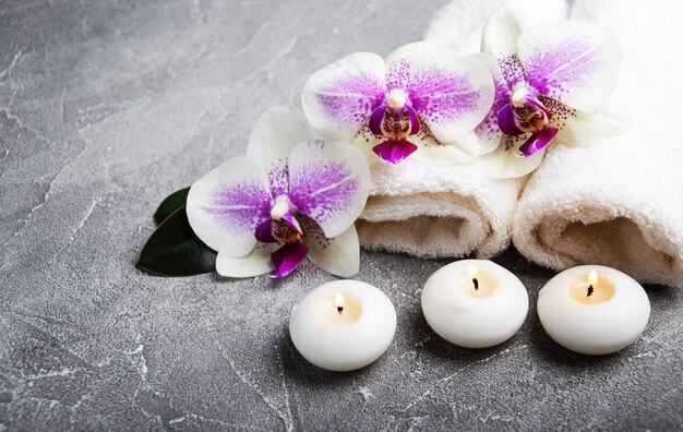 Spa concept with orchid flowers