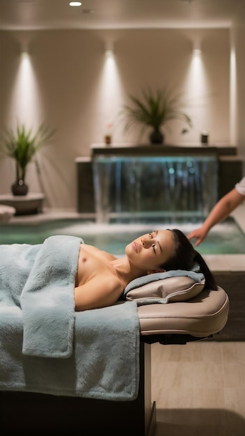 Spa en massage concept met vrouw