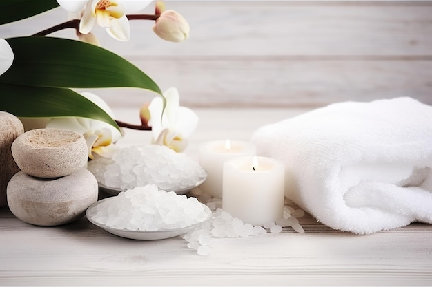 spa items showcasing a range of relaxing essentials for a soothing and rejuvenating experience