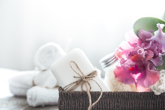 Spa items with orchid