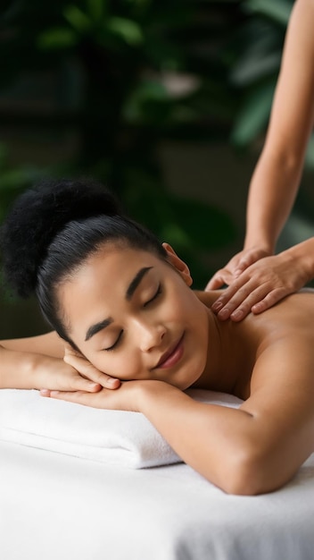 Spa and massage concept with woman