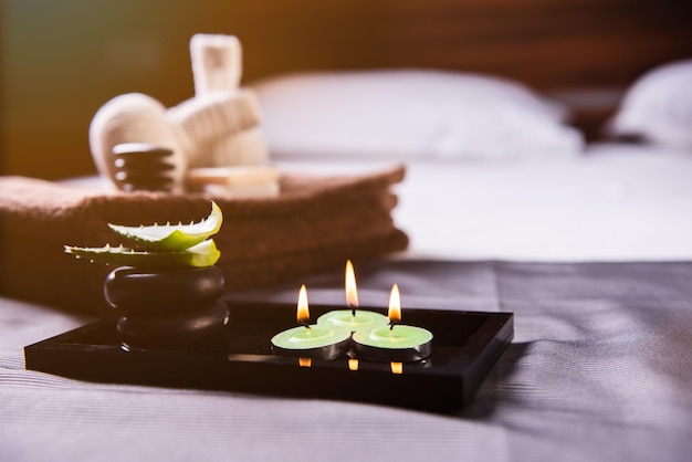 SPA-massagebed in luxe hotel close-up