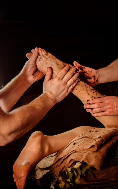 Spa procedure in the bath with a girl