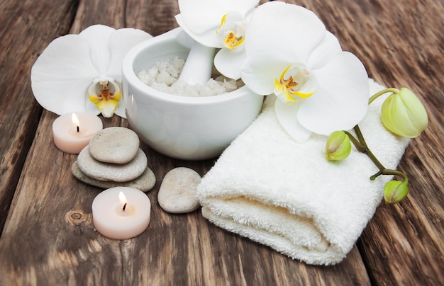 Spa-producten met orchideeën