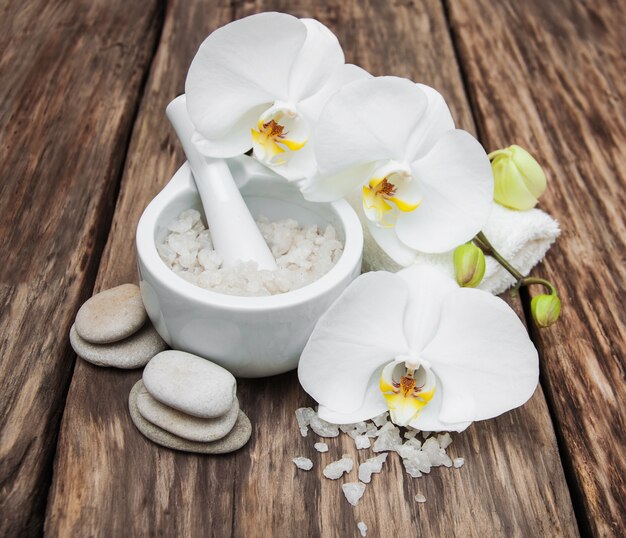 Spa-producten met orchideeën