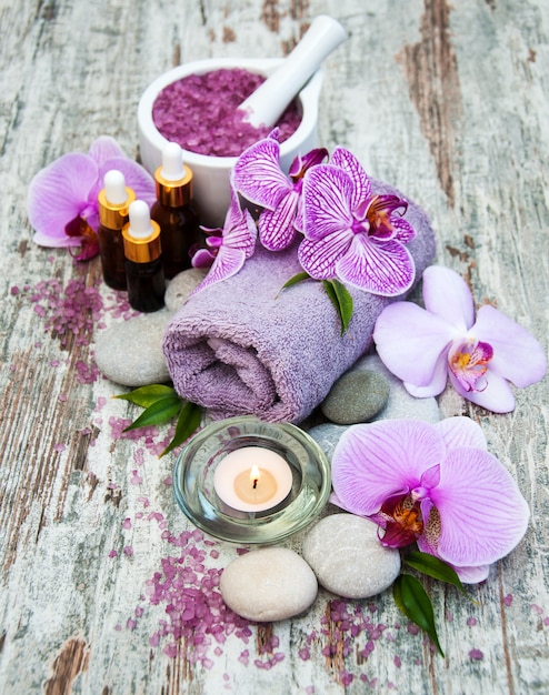 Spa-producten met orchideeën