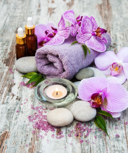 Spa products with orchids