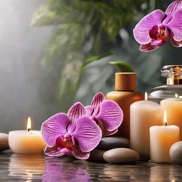 Spa products with orchids