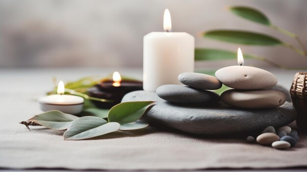 a spa relaxing background with glowing candles