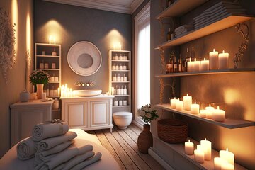 Furniture And Soft Lighting Bathroom