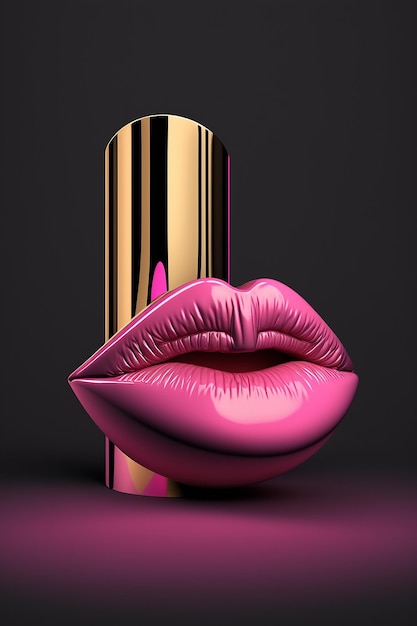 Spa salon invitation or lipstick, lips. Generative AI,
