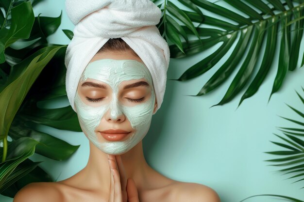 Photo spa serenity model showcasing skin care