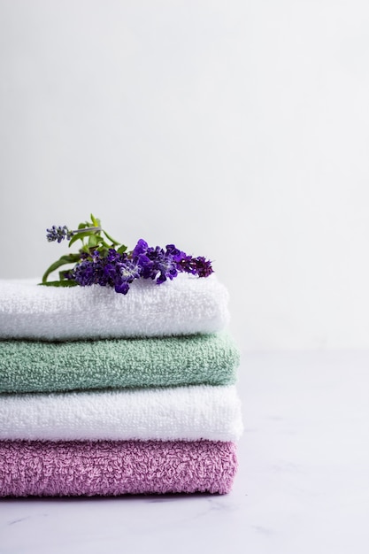 Spa set of scented lavender towels 