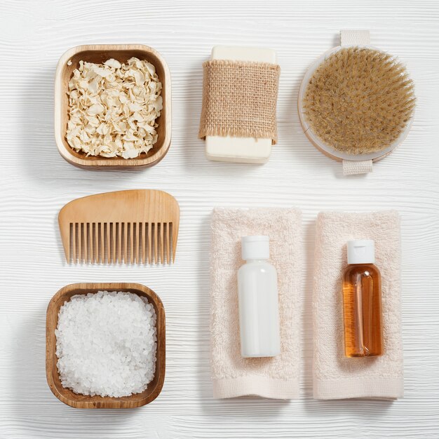 spa setting for body care and beauty treatment